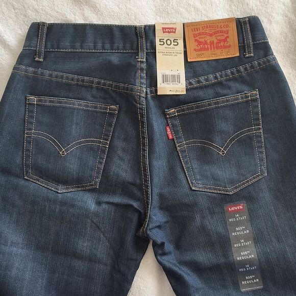 Levi's 505 14 Regular 27 × 27 Extra Room In The Thigh Straight Leg Jeans - Picture 6 of 7